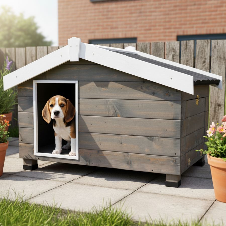 TK-Pet Mountain Caseta de Madera Gris para perros, , large Imagen numero 1