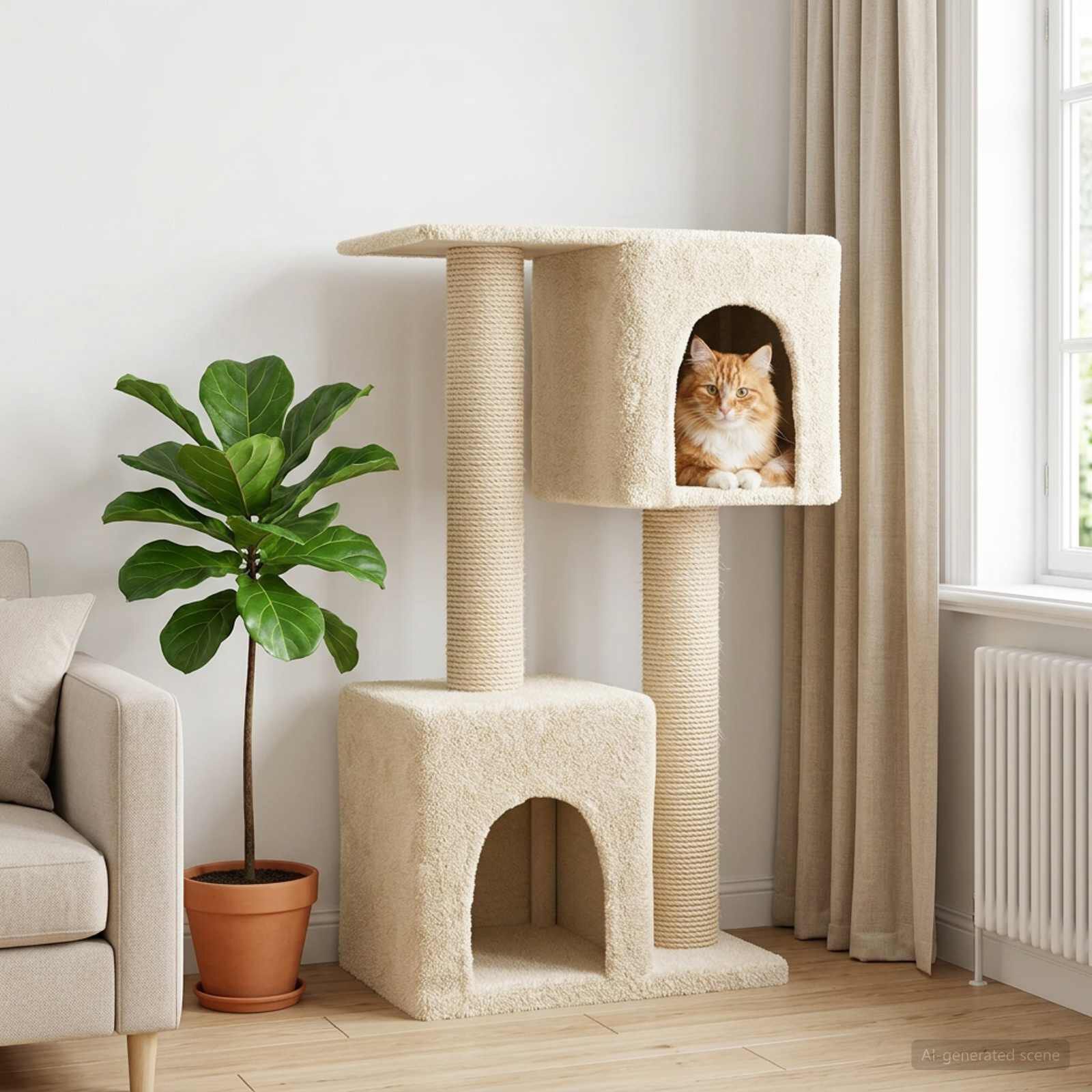 vidaXL &Aacute;rbol para gatos con postes de sisal Muebles Gatos mascotas Rascador, , large Imagen numero 2