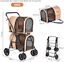 COSTWAY Cochecito Multifuncional 4 en 1 para Perros y Gatos, Cochecito para Mascotas de Doble Nivel, Carrito para Mascotas, Cochecito Plegable Desmontable para Mascotas con 4 Ruedas (beige), , large indicador imagen numero 4