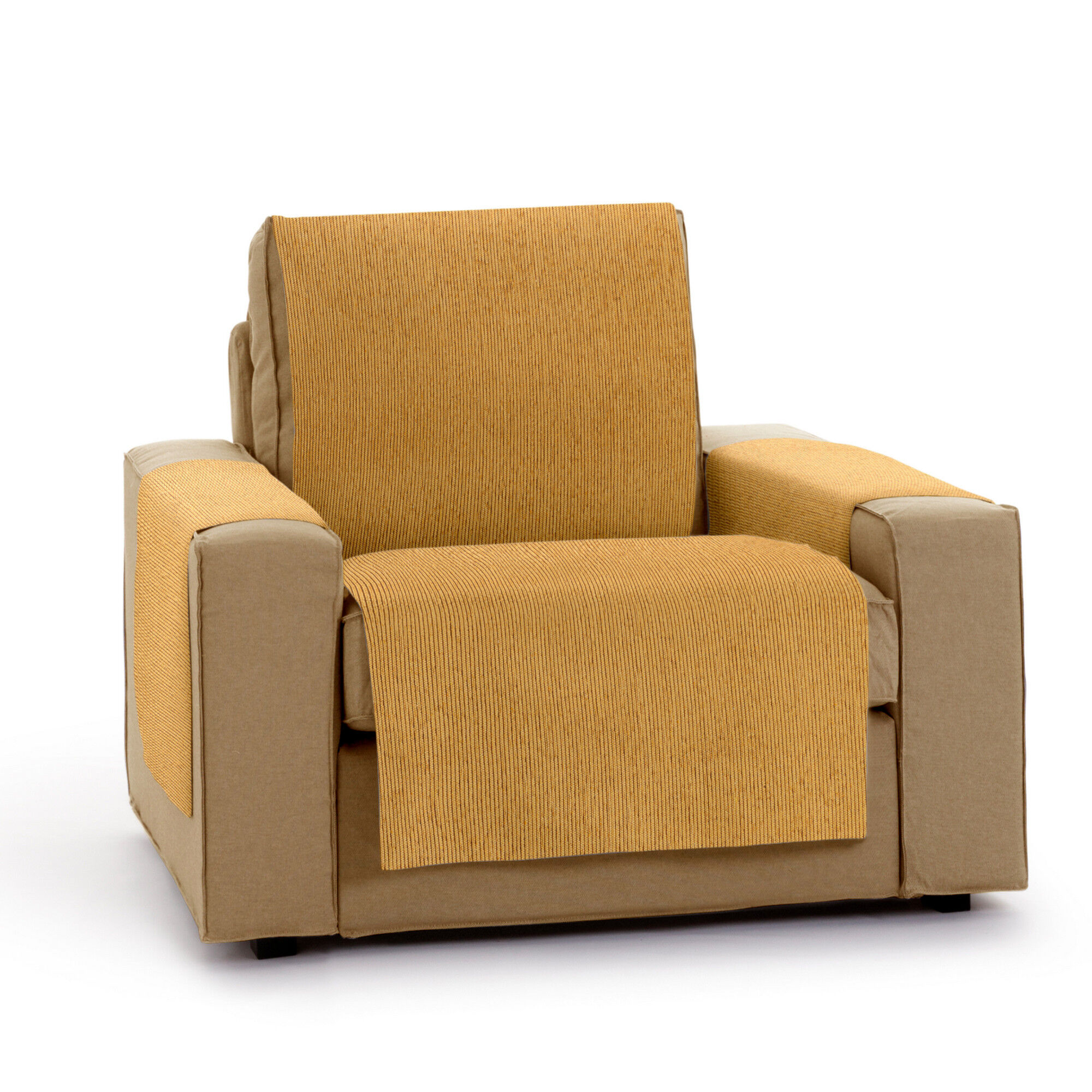 Vipalia Protector Funda Sofa. Cubresofa. Chenilla Lisa. Dise&ntilde;o Elite. Color Ocre. 2 Plazas, , large Imagen numero 11