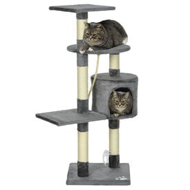 PawHut Árbol para Gatos Gris Oscuro