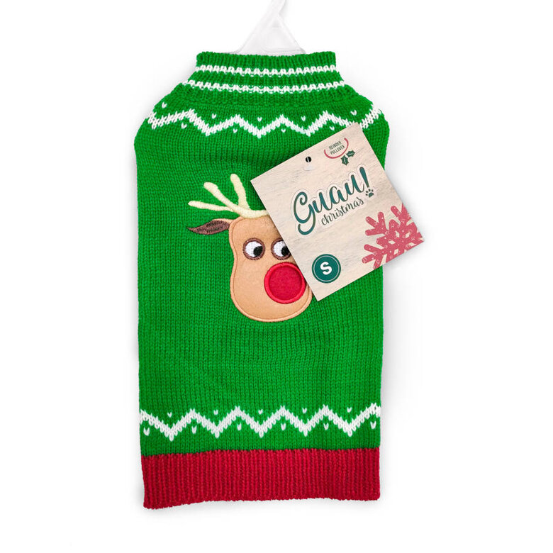 Guau Christmas Jersey de Reno Verde para perros, , large image number null