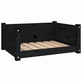 VidaXL Estructura lisa cama de madera negra para perros