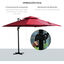 Outsunny Sombrilla de Jardín 300x300 cm Parasol de Aluminio con Manivela Poste Giratorio 360° Doble Techo Inclinable en 6 Posiciones y Base Cruzada Incluida Rojo, , large indicador imagen numero 4
