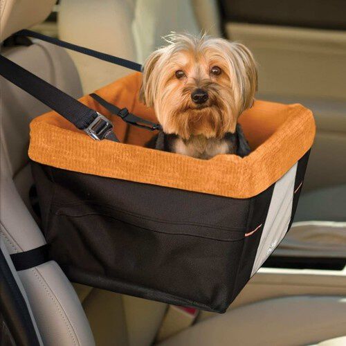 Asiento elevado de coche para perros color Negro y Naranja, , large Imagen numero 2