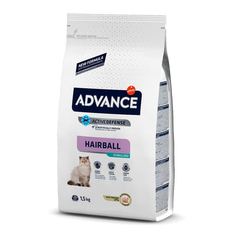 Advance Sterilized Hairball Pavo y Cebada pienso para gatos, , large image number null