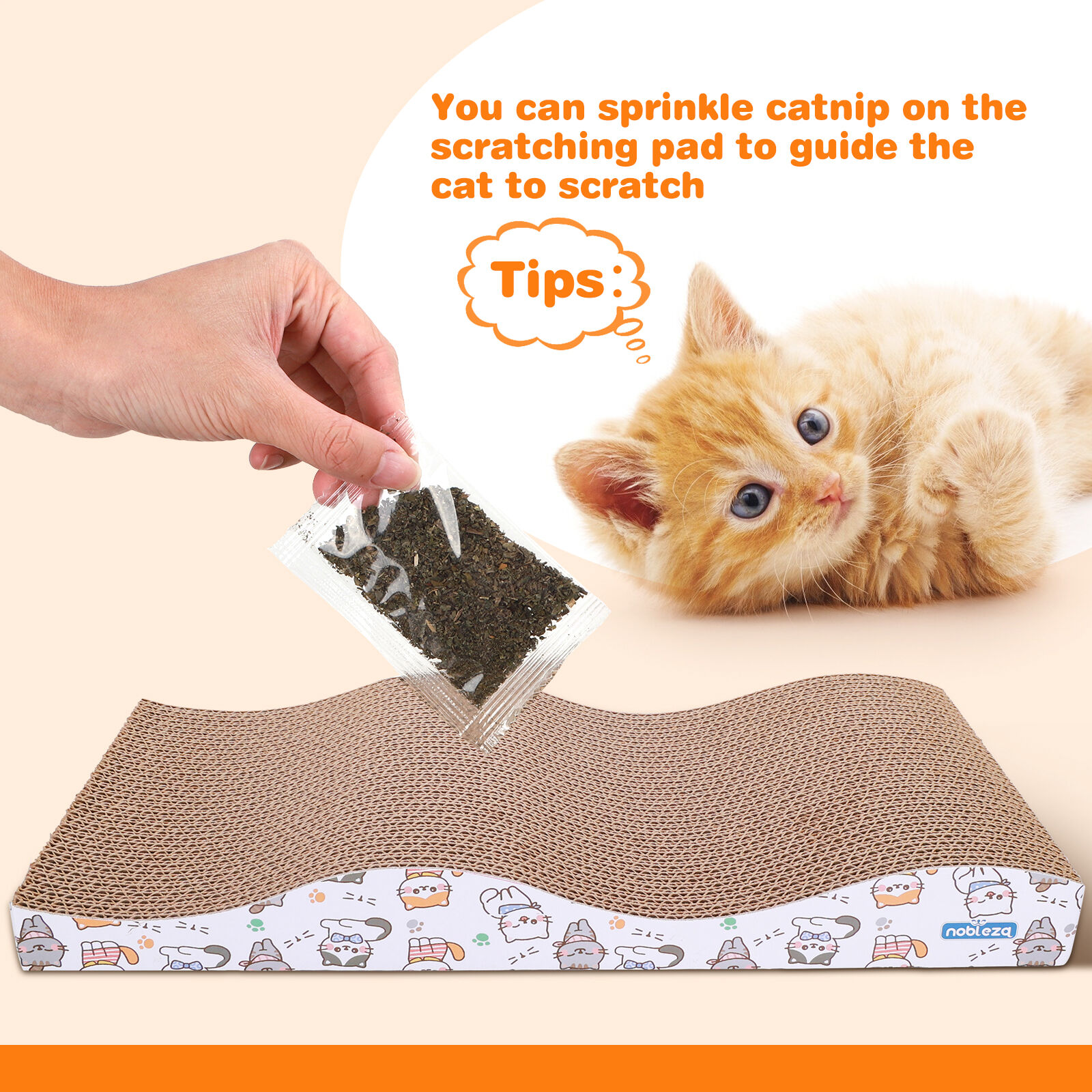 Nobleza 2 Piezas Rascador Carton Corrugado para gatos thumbnail