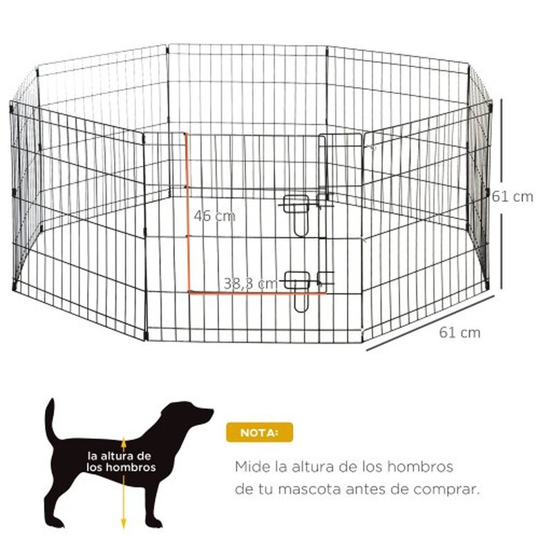 PawHut valla de metal protección para cachorros, , large image number null
