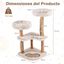 COSTWAY 101 cm &Aacute;rbol Rascador para Gatos de Madera Maciza, 4 Plataformas Acolchadas de Felpa, Postes Rascadores y Alfombrilla, Torre Rascador para Gatos en Forma de Ramas de Bohemio para Interior, , large indicador imagen numero 5