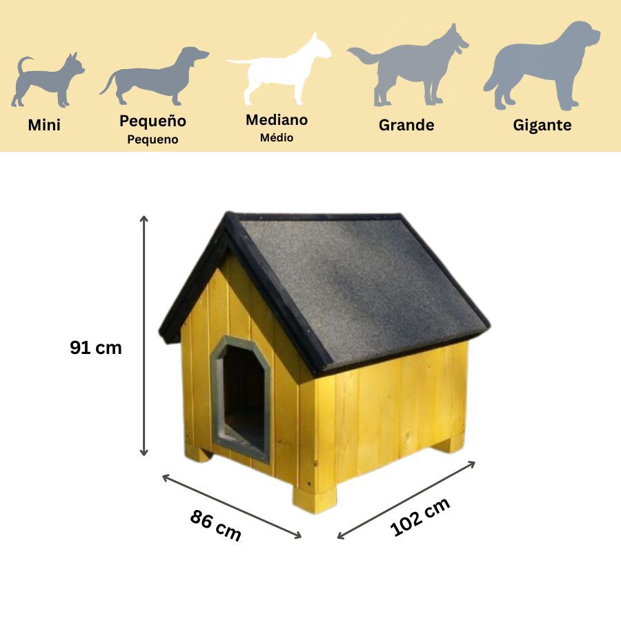TK-Pet Alpine Caseta de Madera Amarilla para perros, , large Imagen numero 4
