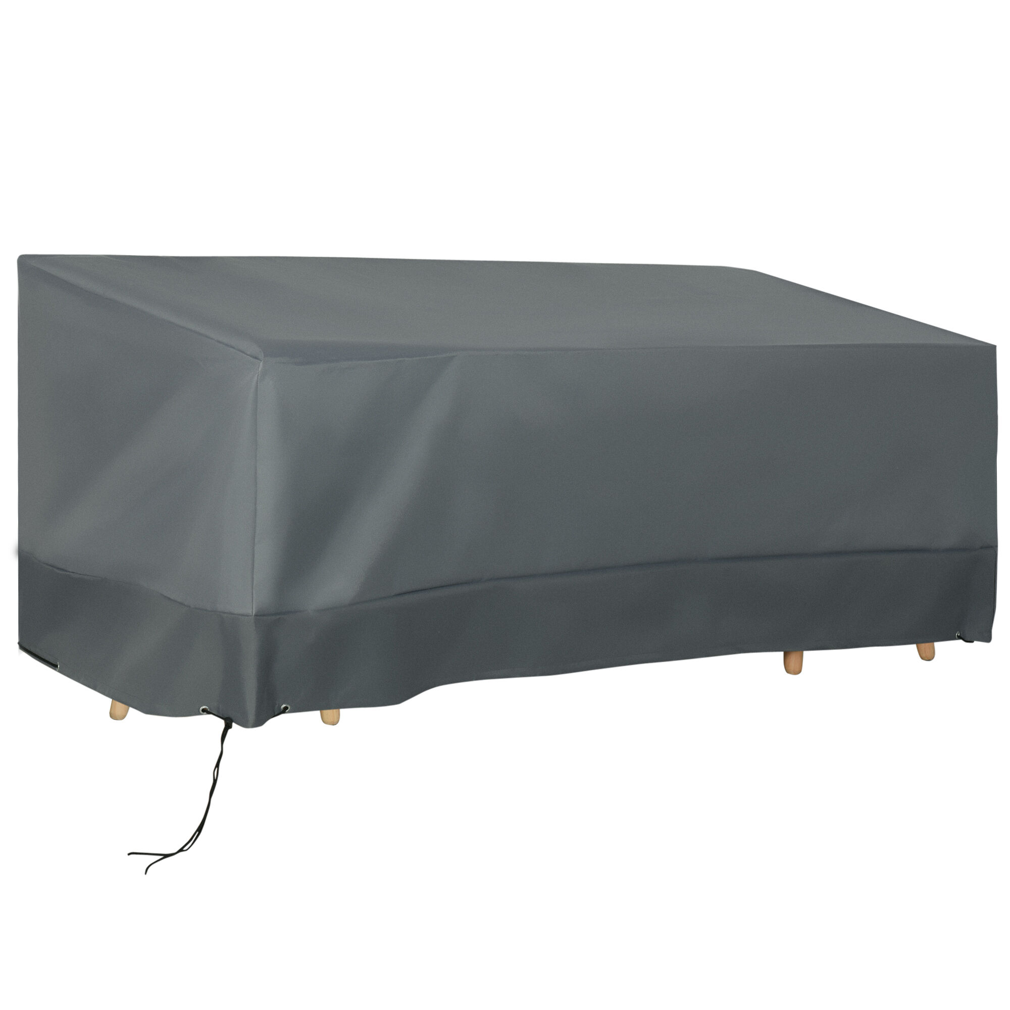 Outsunny Funda Protectora para Muebles de Jard&iacute;n Tela Oxford 600D Impermeable Cubierta de Muebles de Mesas Sillas Sof&aacute;s Exterior con Cord&oacute;n y Hebilla 190,5x72x76 cm Gris, , large Imagen numero 1