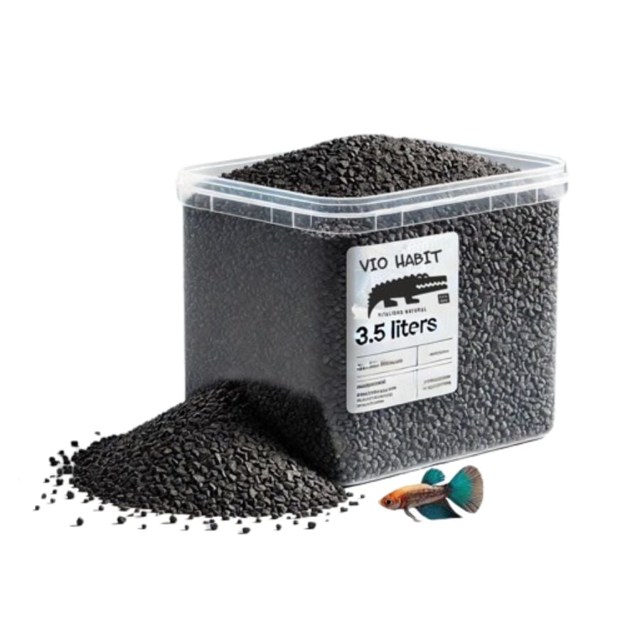 Vio Habit Grava mediano Negra para Acuarios
