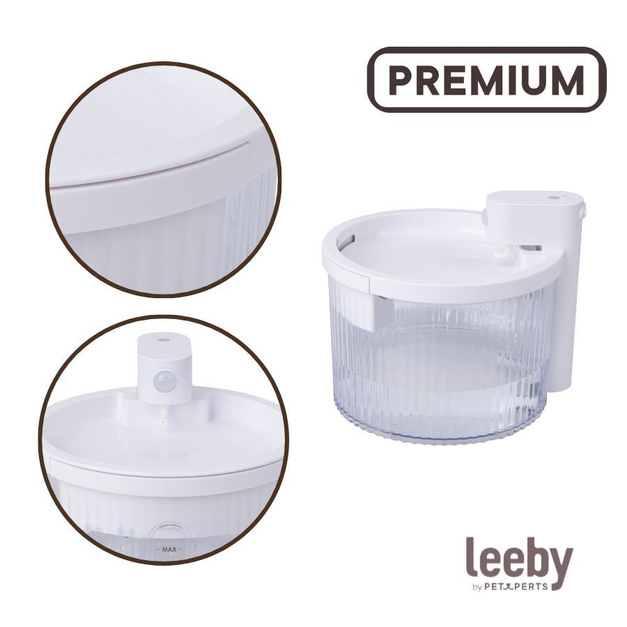 Leeby Fuente de Agua sin Cables Blanco para perros y gatos, , large Imagen numero 3