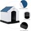 COSTWAY Casa para Perros de Plástico 70x65x71,5 centímetros para Jardín Interior y Exterior Caseta para Perro con Suelo Elevado, , large indicador imagen numero 5