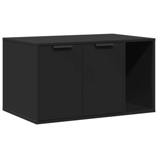 vidaXL Mueble arenero de gatos madera ingeniería negro