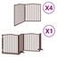 vidaXL Puerta de perros plegable 12 paneles madera álamo marrón 960 cm, , large indicador imagen numero 1