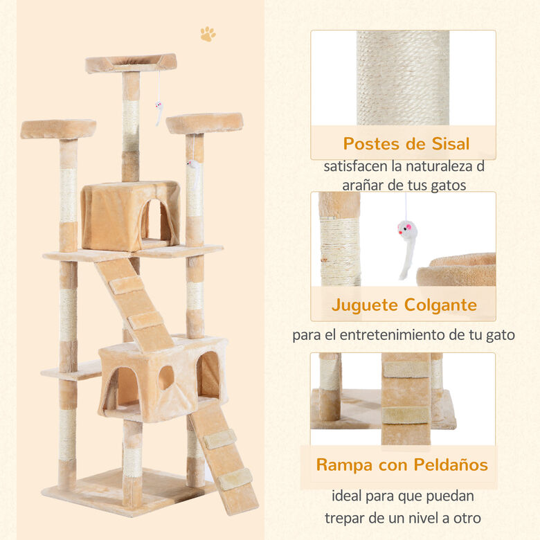 Rascador PawHut árbol centro de actividades color Beige thumbnail