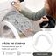 COSTWAY Funda de Peluche para Perros, Cama Antideslizante con Funda Extraíble Lavable/Cuello Acolchado Suave, Tapete de Felpa para Perros (120 x 115 x 18 cm, Blanco Grisáceo), , large indicador imagen numero 3