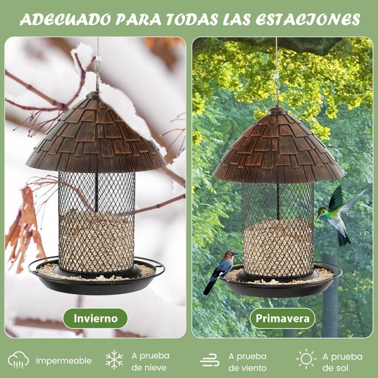 COSTWAY Comedero Colgante con Gran Capacidad para Pájaros thumbnail