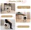 COSTWAY Taburete para Gatos 3 en 1 con Condominio, Casa para Mascotas Otomana, Cueva para Gatos con Poste Rascador y Bola de Felpa, Cama Gato Cueva 40 x 40 x 47 cm (Beige), , large indicador imagen numero 2