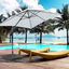 Outsunny Base para Sombrilla Excentrica Grande Rellenable de Arena y Agua con 4 Ruedas para Exteriores Patio Jardín 88x88x19 cm Café, , large indicador imagen numero 2