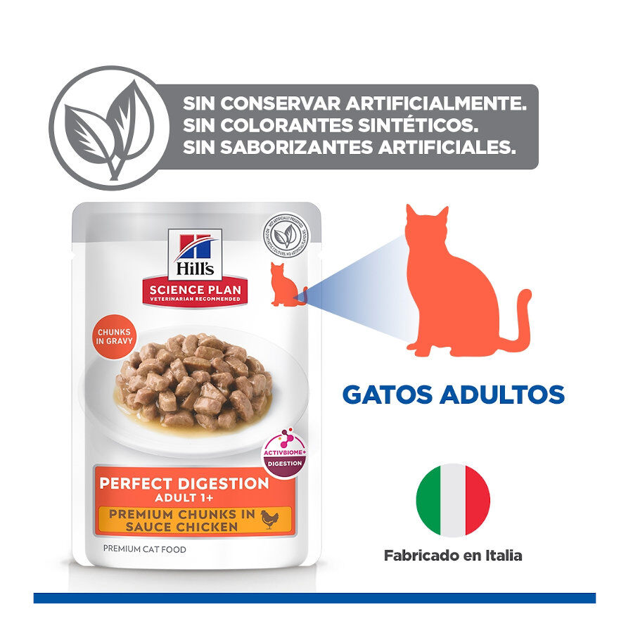 85 g Hill's Science Plan Adult Perfect Digestion Pollo comida h&uacute;meda para gatos, , large Imagen numero 5