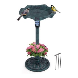 COSTWAY Comedero Exterior Retro Verde Cobre para p&aacute;jaros