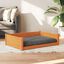 vidaXL Cama para perros madera de pino marrón cera 105,5x75,5x28 cm, , large indicador imagen numero 2