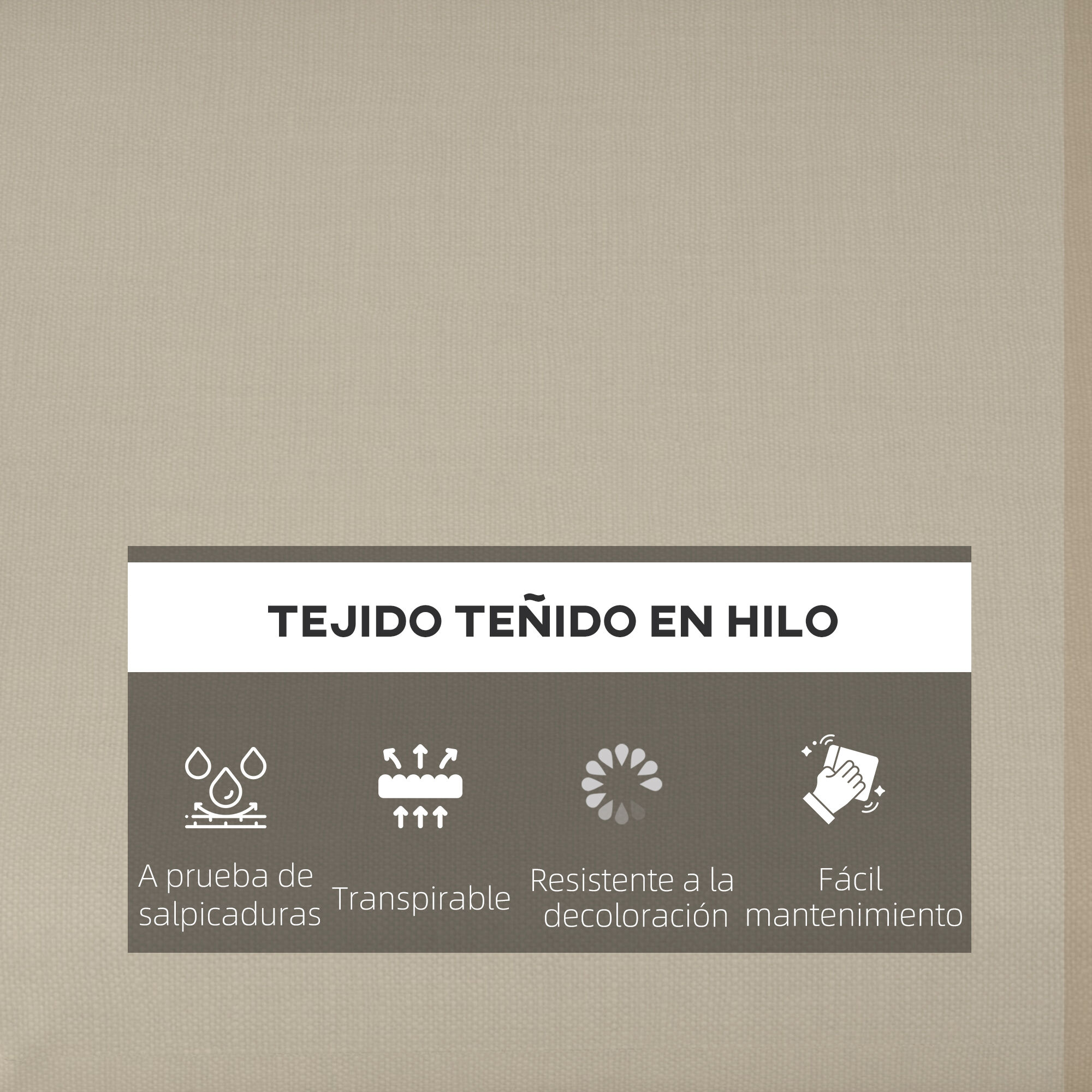 Outsunny Cojines para Sillas Beige, , large Imagen numero 4