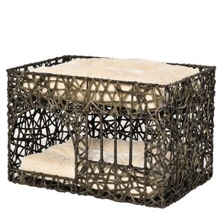 Caseta para gatos de madera exterior PawHut 98x68,5x122 cm gris_D30-505GY