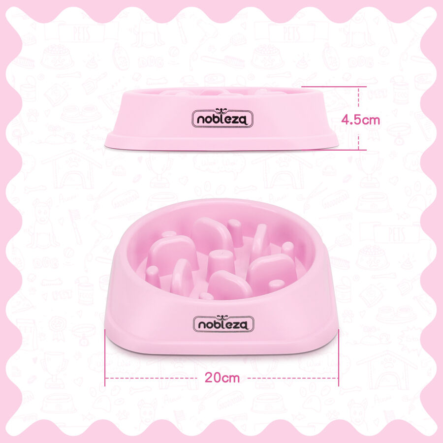 Nobleza Comedero antivoracidad rosa para Perros thumbnail