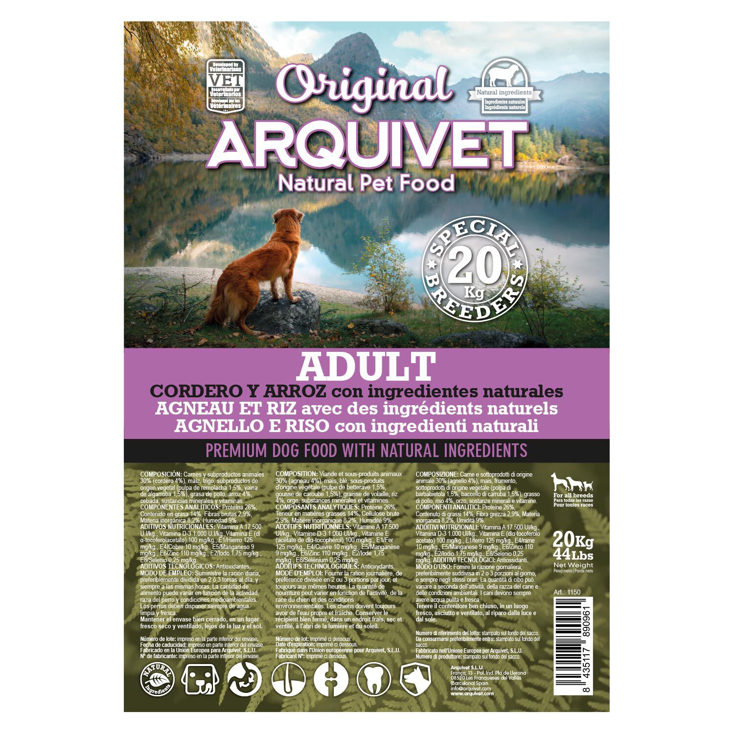 Arquivet Dog Original Adult Cordero pienso para perros