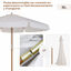 Outsunny Sombrilla de Jard&iacute;n &Oslash;325x250 cm Parasol de Madera con Sistema de Polea Techo de Ventilaci&oacute;n y 8 Varillas de Bamb&uacute; para Terraza Balc&oacute;n Exterior Beige, , large indicador imagen numero 4