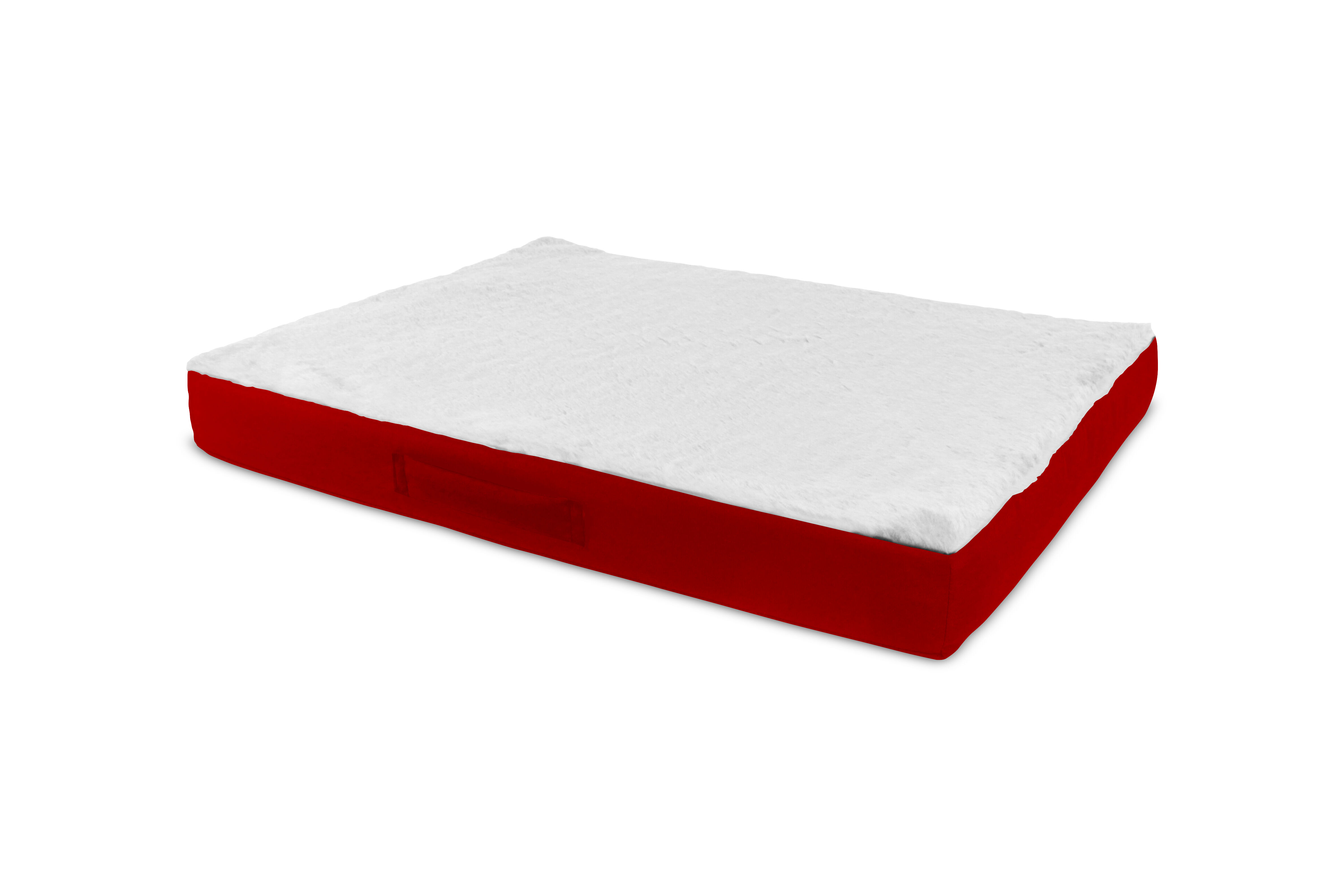 Gauty Cama Redonda para Perros y Gatos  Tela Impermeable y pelo - Rojo y blanco, , large Imagen numero 1