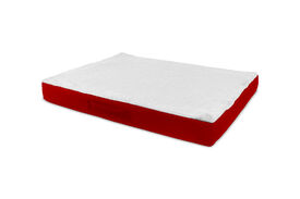 Gauty Cama Redonda Tela Impermeable y pelo rojo y blanco para Perros y Gatos 