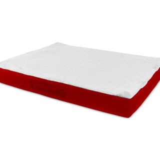Gauty Cama Redonda Tela Impermeable y pelo rojo y blanco para Perros y Gatos 
