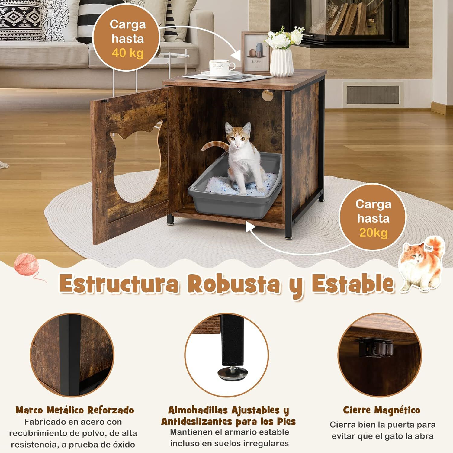 COSTWAY Mueble Arenero para Gatos thumbnail
