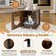 COSTWAY Mueble Arenero Gatos, Mueble Arenero para Gatos Baño Privado para Gatos con Entrada, Lavabo Oculto para Gato con Puerta, Estructura Metálica Interior Decorativa para Gatos Grandes & Pequeños, , large indicador imagen numero 5