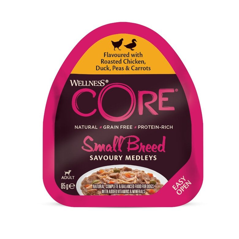 85 g Wellness Core Small Breed Grain Free Pollo y Pato tarrina para perros