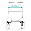 Protector Funda Sillon Sofa 1 Plaza con lazos. Color Lino. 1 Plaza (80 - 120 cm), , large indicador imagen numero 4