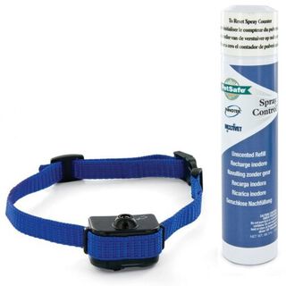 Collar con spray antiladridos color Azul