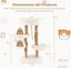 COSTWAY 87cm Árbol de Madera Maciza para Gatos, Torre para Gatos con Postes de Sisal de Yute, Plataformas, Hamaca, Cuerda de Sisal Colgante, Centro de Actividades de 3 Niveles para Gatos, , large indicador imagen numero 5