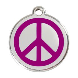 Red Dingo Placa identificativa Acero Inoxidable Esmalte Paz Morado para perros