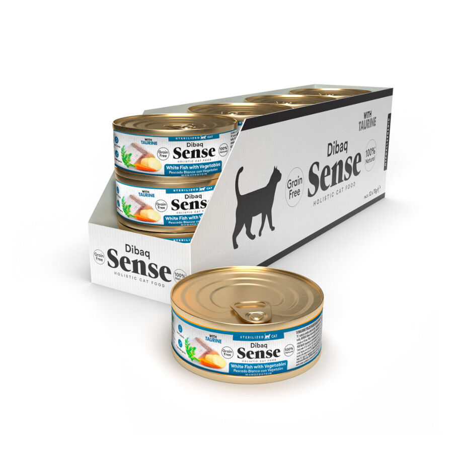 70 g Dibaq Sense Sterilized Grain Free Pescado Blanco con Vegetales latapara gatos, , large Imagen numero 2