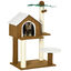 PawHut &Aacute;rbol Rascador para Gatos Altura 89 cm Torre para Gatos con Caseta de Felpa Plataforma Poste en Forma de Coco de Sisal y Bolas Colgantes 55x40x89 cm Marr&oacute;n, , large indicador imagen numero 1