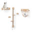 COSTWAY Juego de Muebles de Pared para Gatos de 5 Piezas, Estantes con 2 Hamacas, Cama y Postes Rascadores de Yute, Trepador de Madera con Pelota Colgante, Parque de Juegos, Natural, , large indicador imagen numero 1