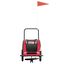 vidaXL Remolque de bicicleta mascotas hierro tela Oxford rojo negro, , large indicador imagen numero 3
