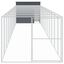 vidaXL Caseta perros con corral acero galvanizado gris 214x1069x181 cm, , large indicador imagen numero 16