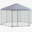 PawHut Gallinero para Exterior Grande de Acero 400x346x263 cm Jaula de Aves en Forma de Hexágono Cubierta de Tela Oxford Resistente a los Rayos UV e Impermeable para Patio Plata, , large indicador imagen numero 1