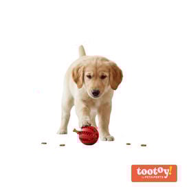 Tootoy! Pelota Portagolosinas de Goma Roja para perros